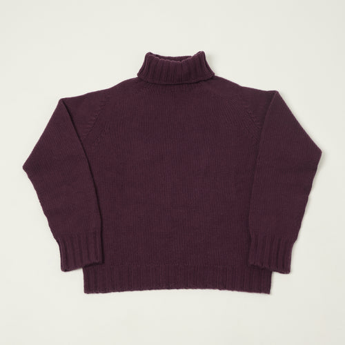 Smith Sato Suzuki 'Nagano' Roll Neck Lambswool Jumper - Aubergine Purple