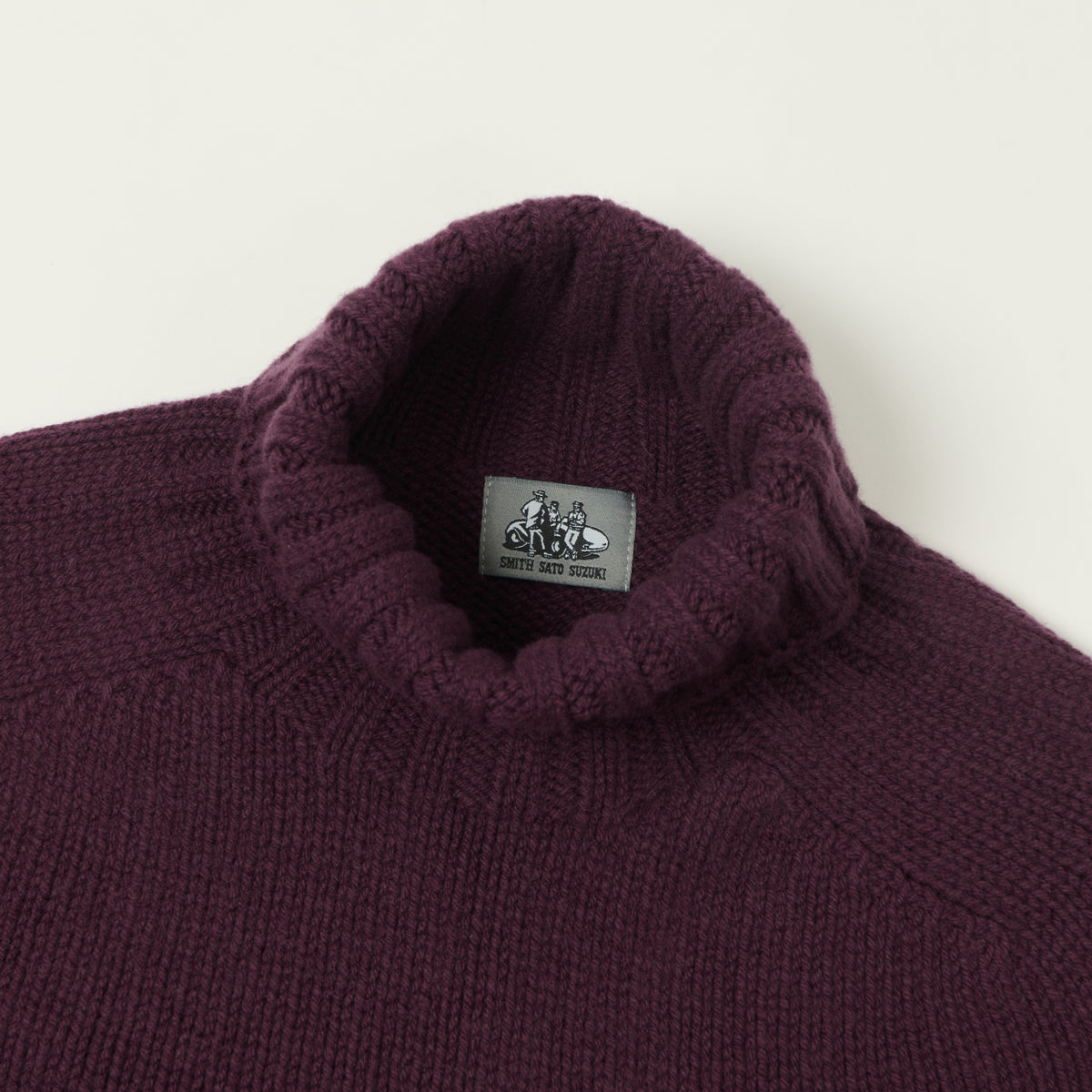 Smith Sato Suzuki 'Nagano' Roll Neck Lambswool Jumper - Aubergine Purple