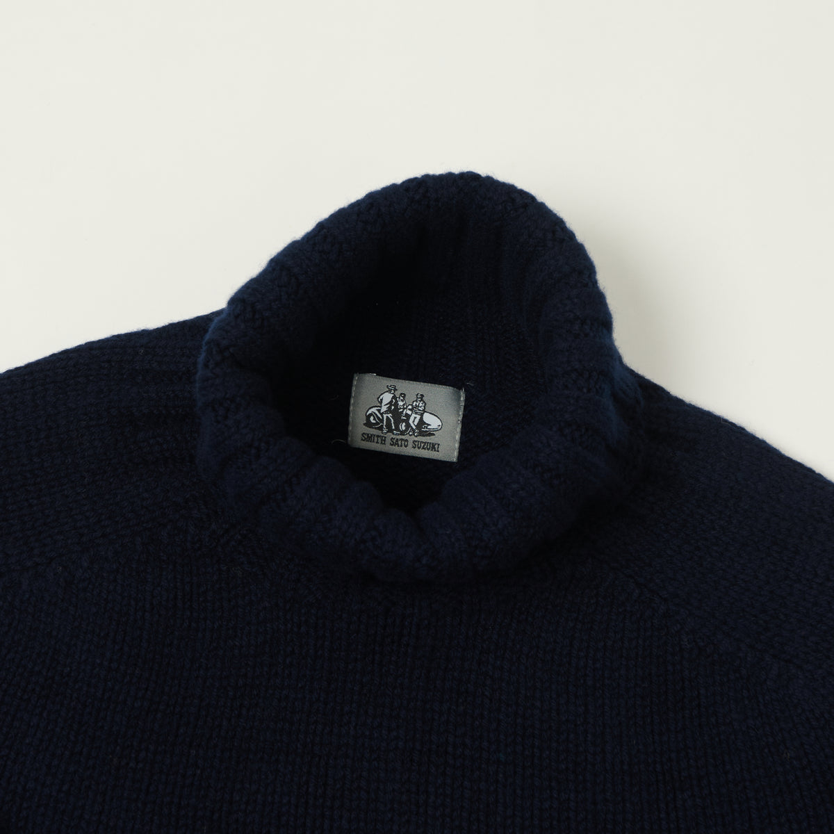 Smith Sato Suzuki 'Nagano' Roll Neck Lambswool Jumper - Midnight Blue