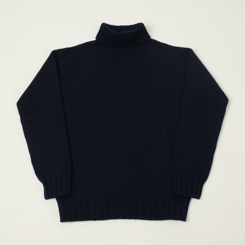 Smith Sato Suzuki 'Otari' Roll Neck Lambswool Jumper - Midnight Blue