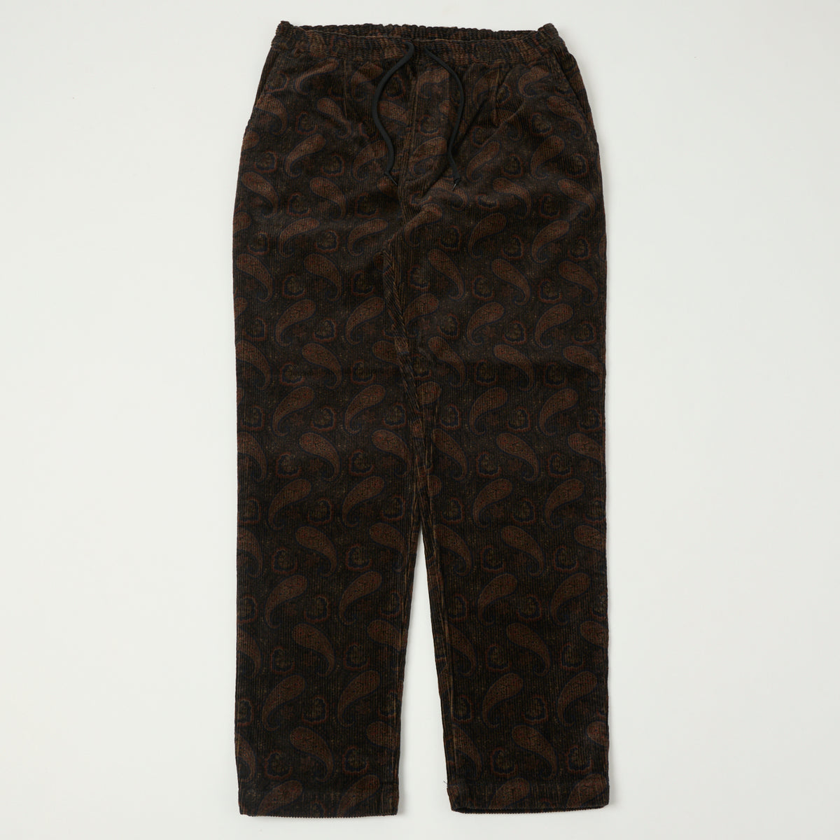 Spellbound Paisley Corduroy Easy Pants - Black