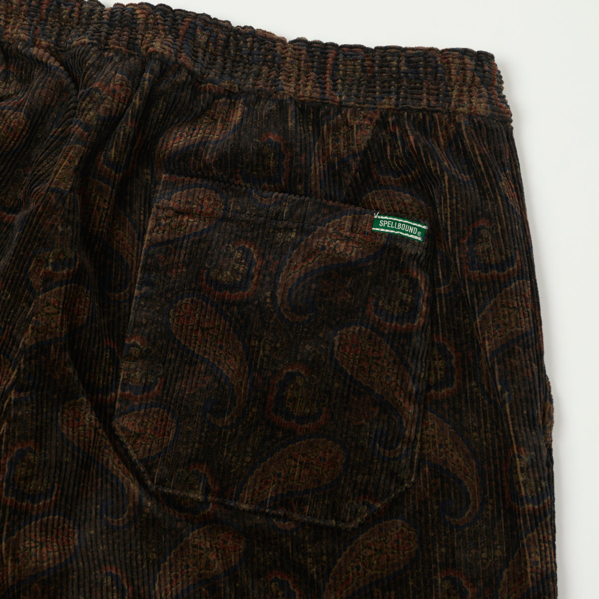 Spellbound Paisley Corduroy Easy Pants - Black