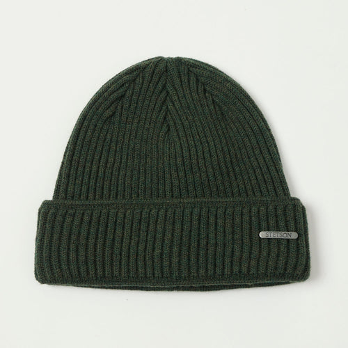 Stetson Ribbed Wool Beanie - Forest