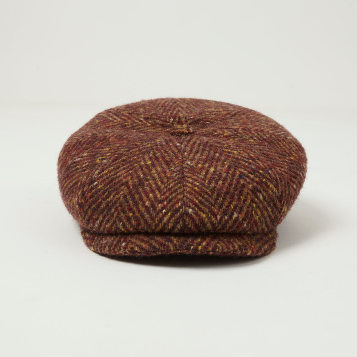 Stetson Herringbone Wool Flat Cap - Red