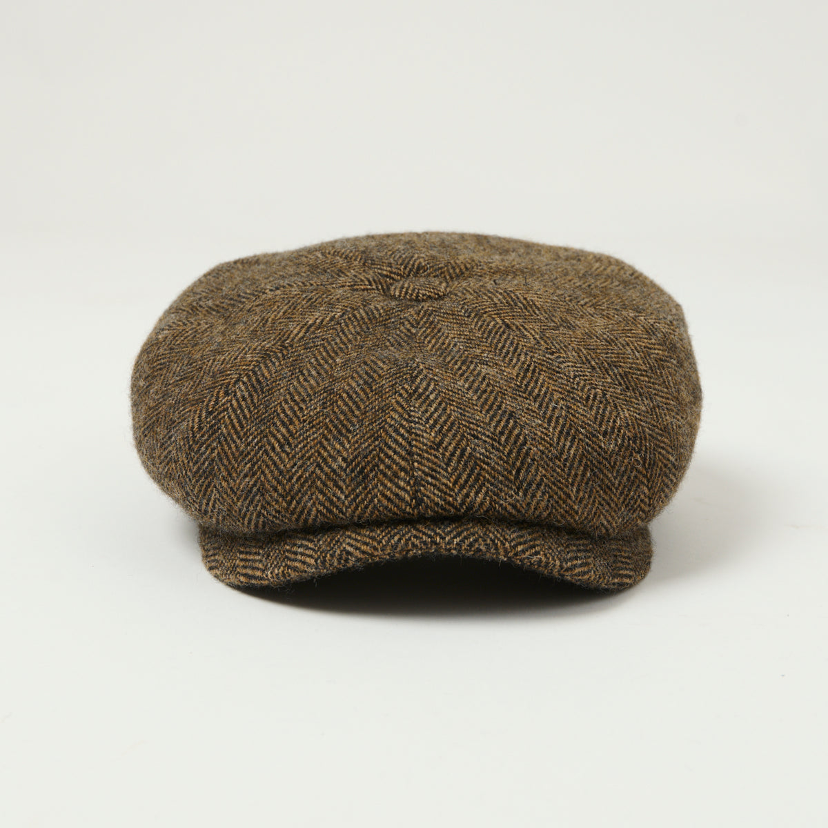 Stetson Hatteras Woolrich Herringbone Flat Cap - Brown