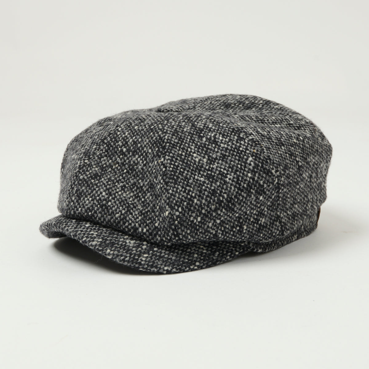 Stetson Hatteras Donegal Tweed Flat Cap - Black/Grey