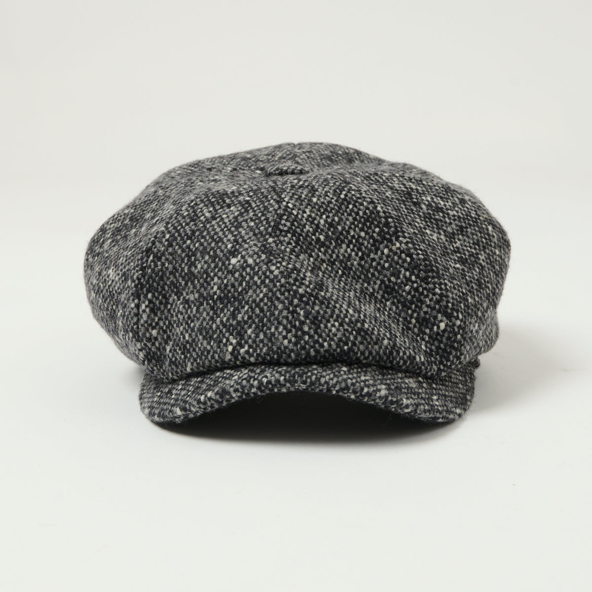 Stetson Hatteras Donegal Tweed Flat Cap - Black/Grey