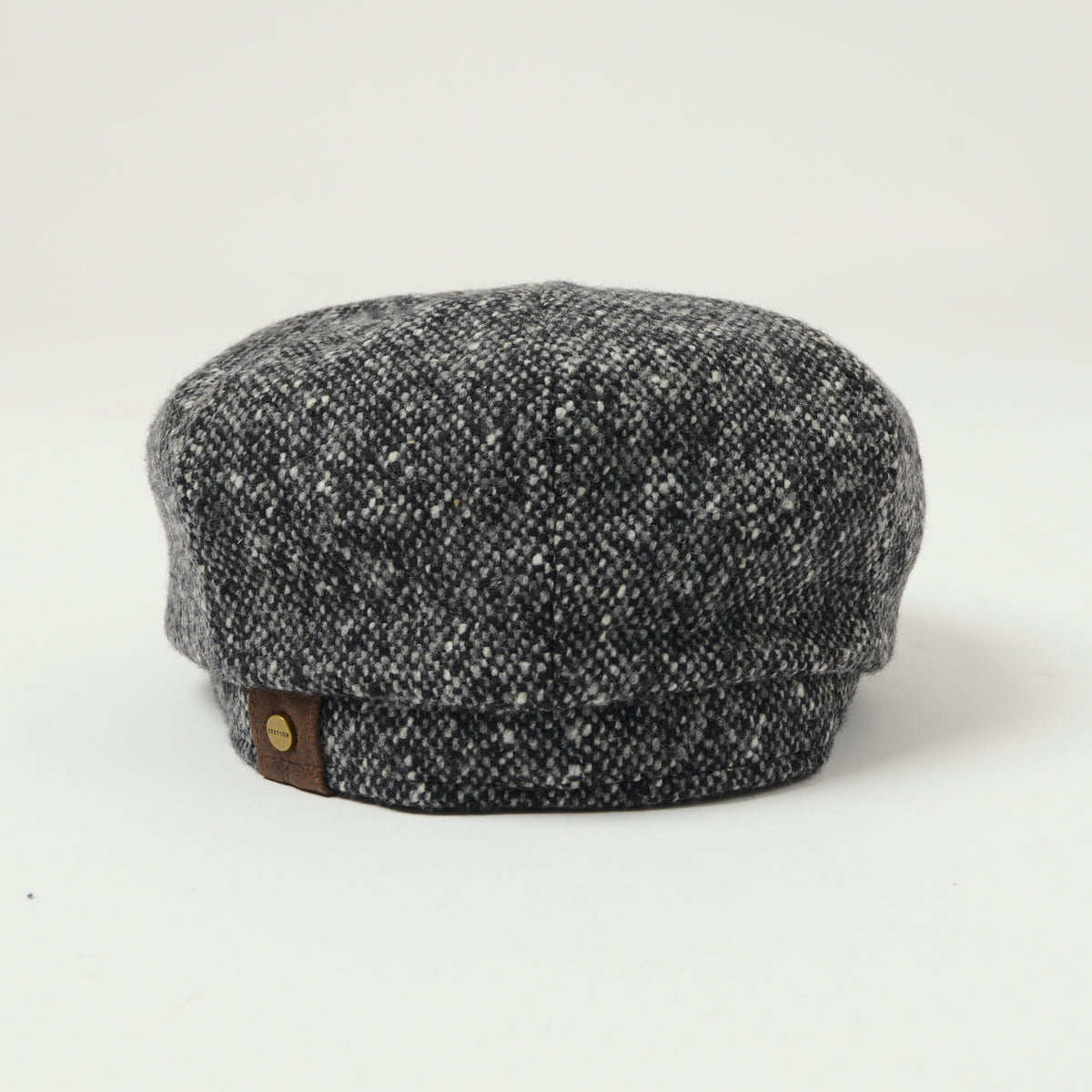 Stetson Hatteras Donegal Tweed Flat Cap - Black/Grey