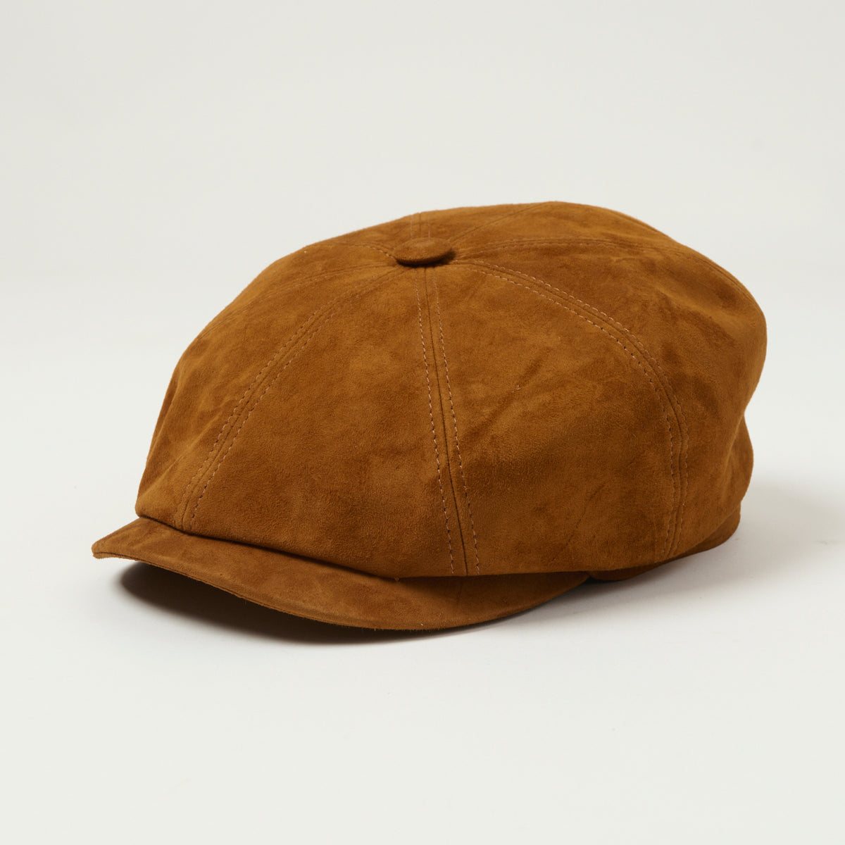 Stetson Hatteras Goat Suede Flat Cap - Brown