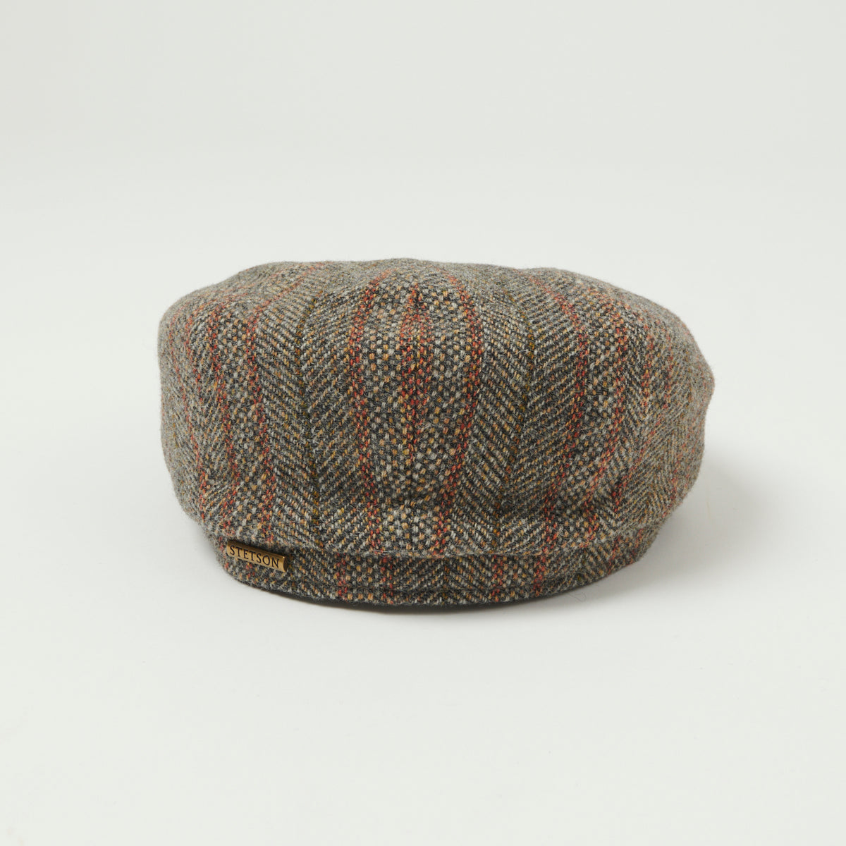 Stetson Hatteras Virgin Wool Flat Cap - Brown Stripe
