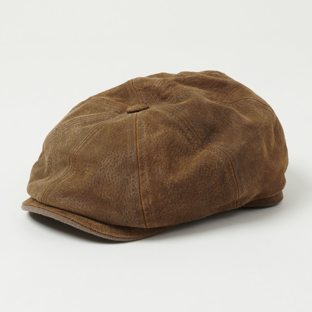 Stetson Hatteras Burney Pigskin Flat Cap - Tan