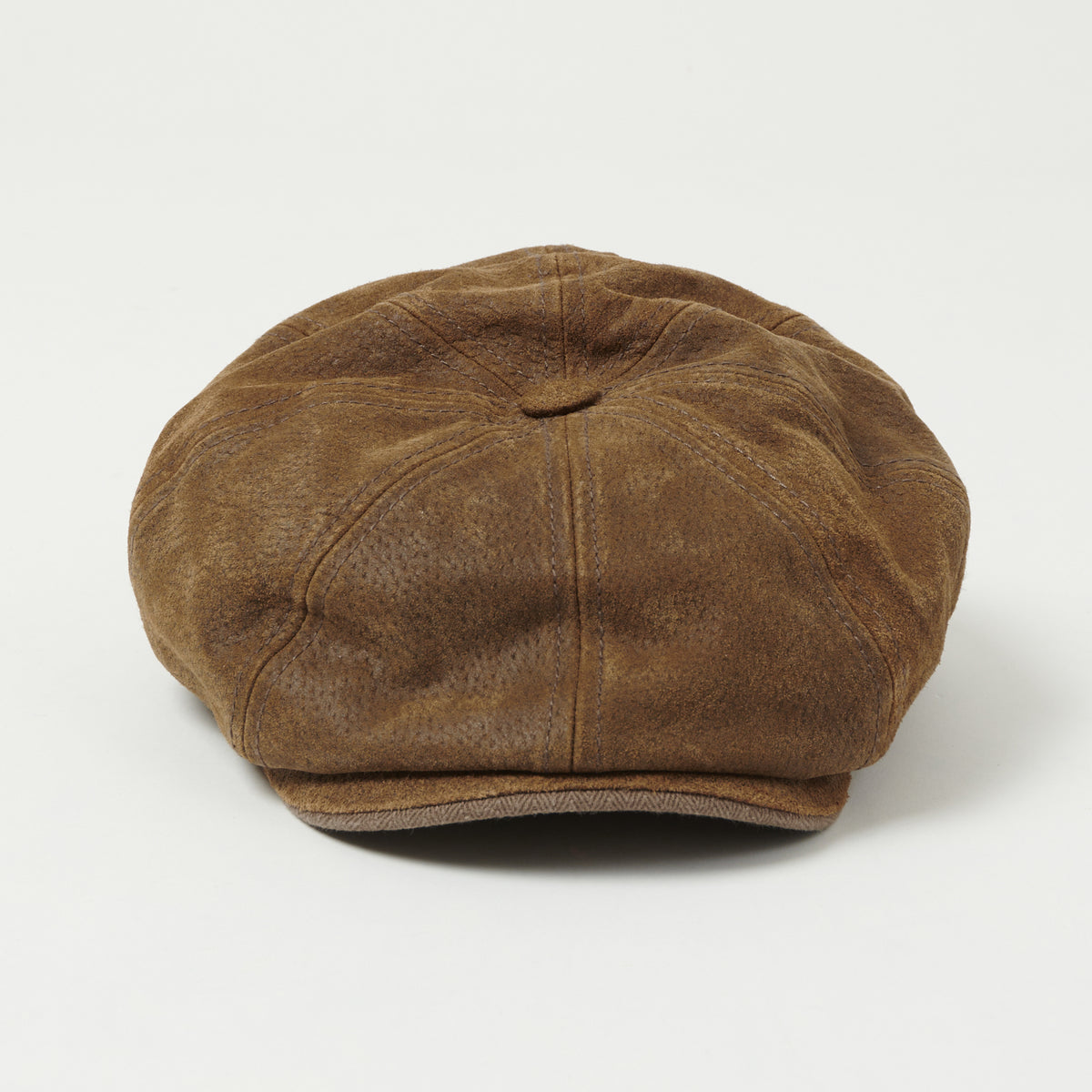 Stetson Hatteras Burney Pigskin Flat Cap - Tan
