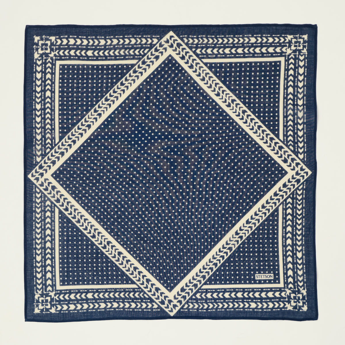 Stetson Cotton 'Geometric' Bandana - Navy