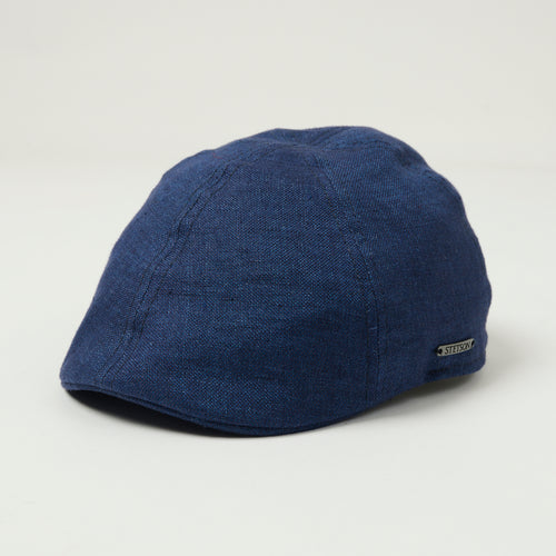 Stetson 'Texas' Just Linen Flat Cap - Navy