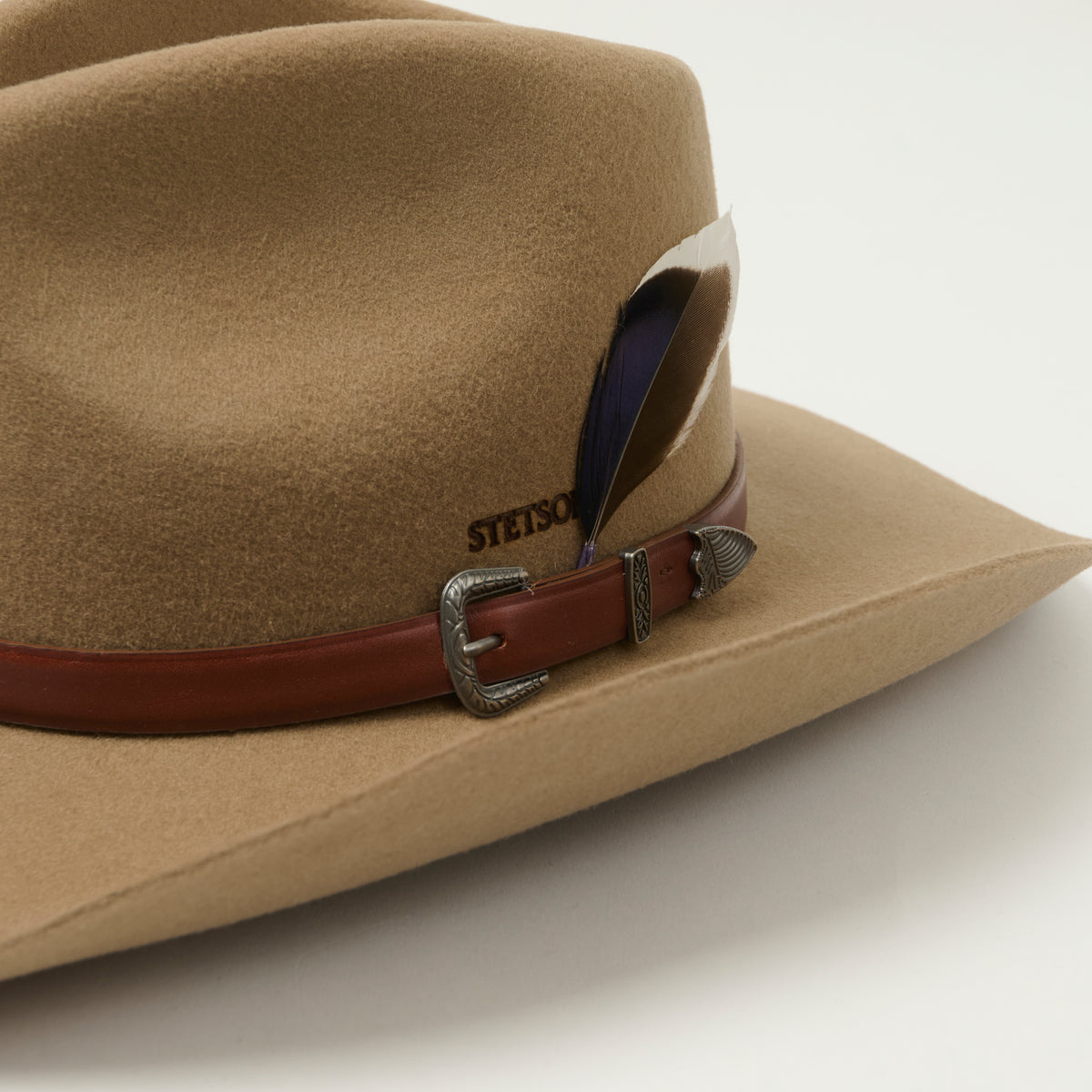 Stetson Belted Wool Felt Western Hat - Beige