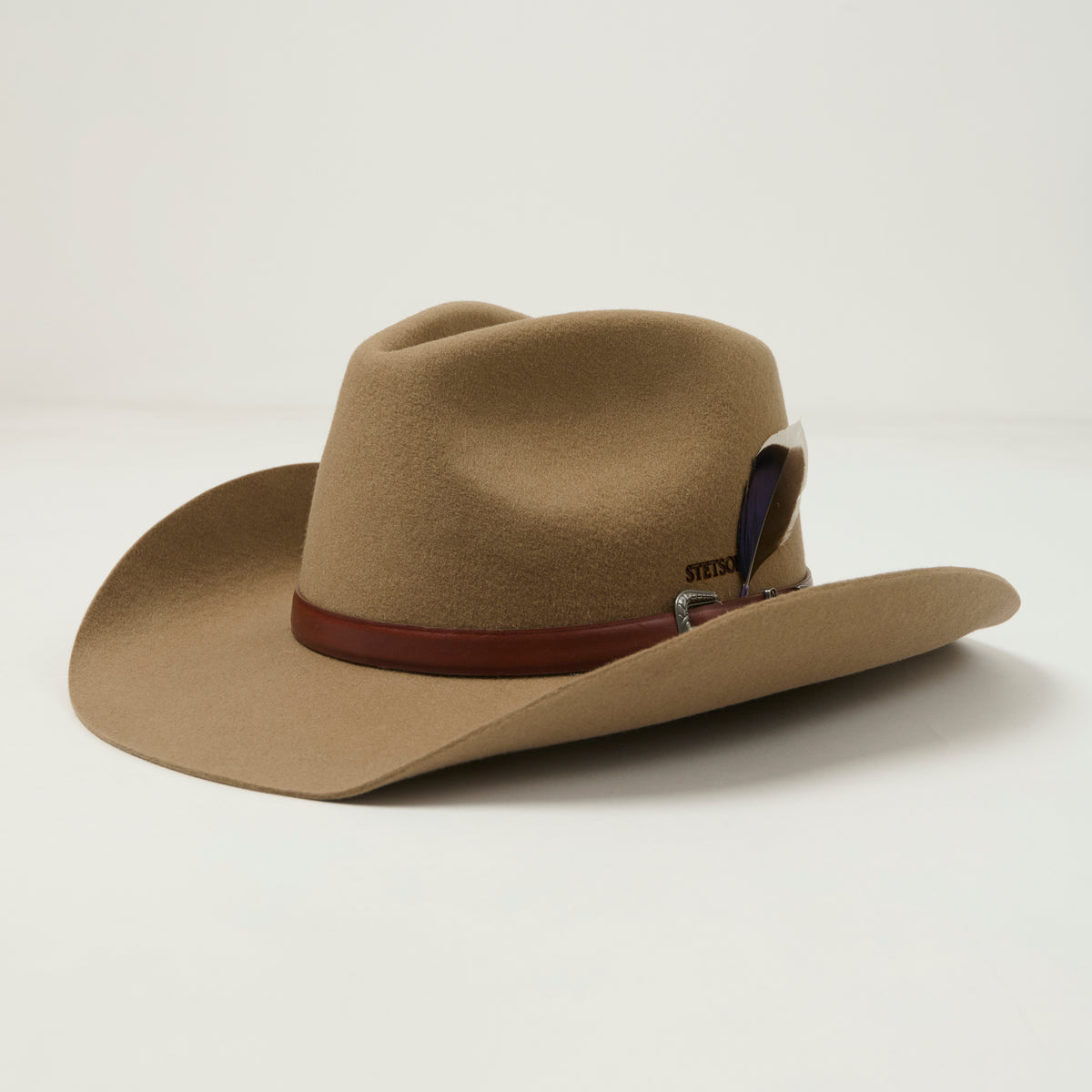 Stetson Belted Wool Felt Western Hat - Beige