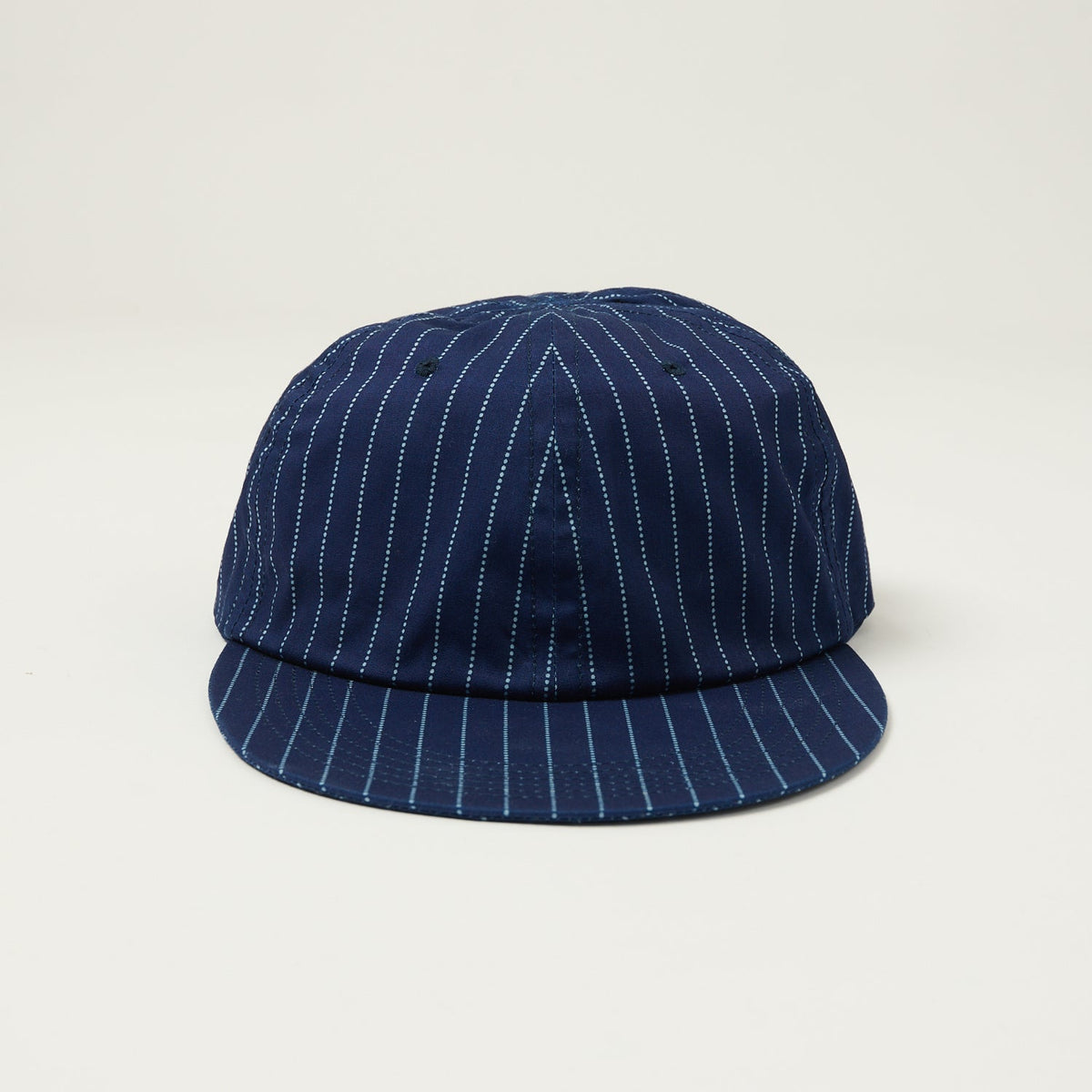 Sublime Long Brim 6 Panel Cap - Indigo Dot Stripe