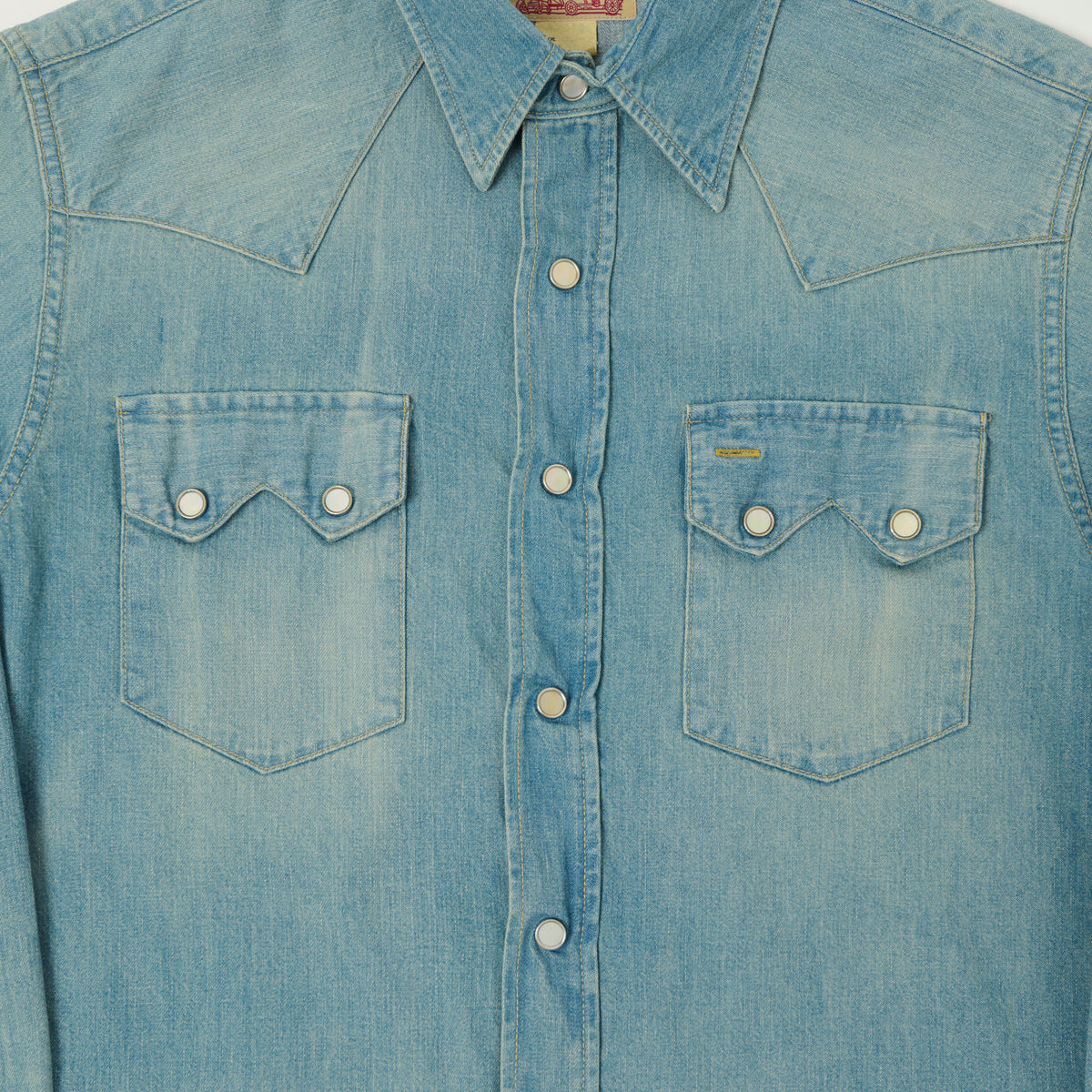 Sugar Cane Denim Western Shirt - Aged Wash