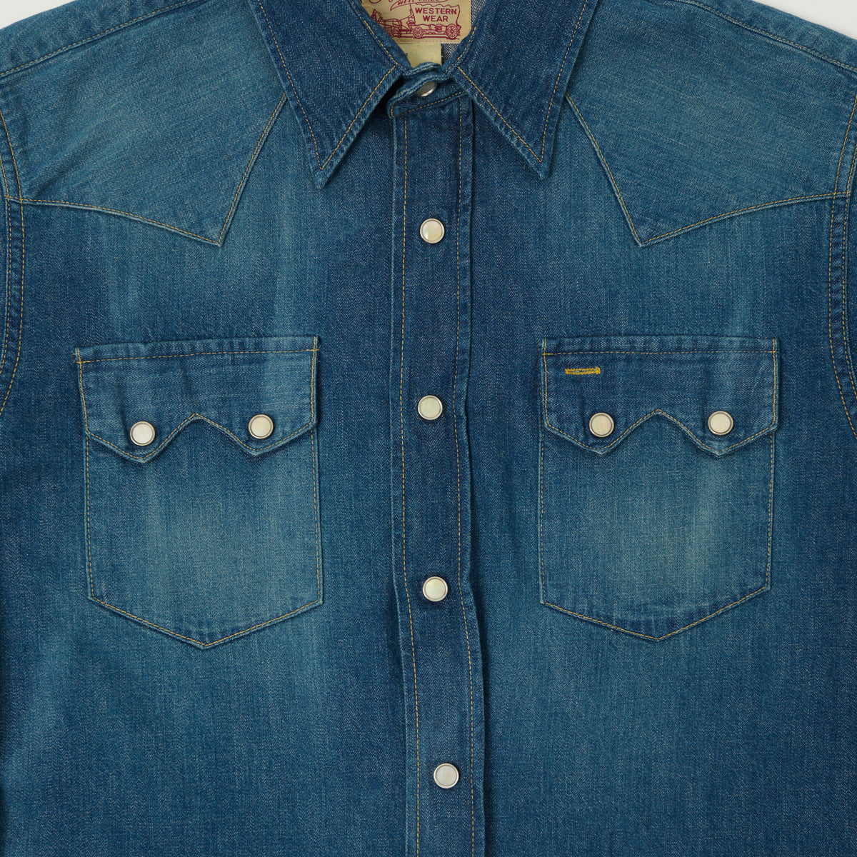 Sugar Cane Denim Western Shirt - Rinsed Wash