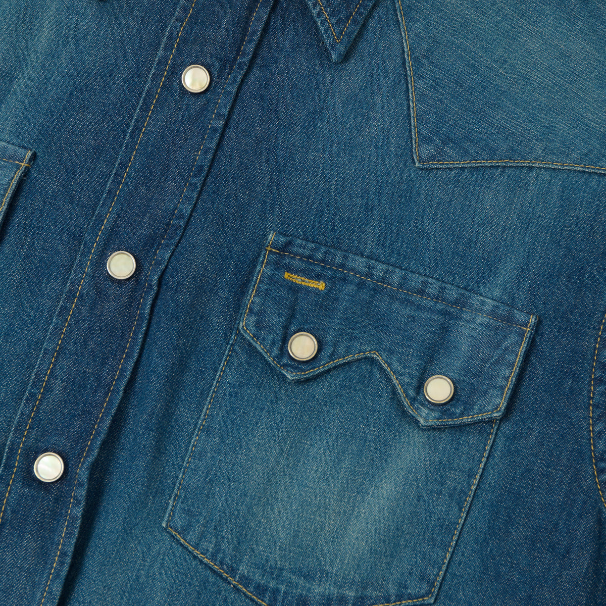 Sugar Cane Denim Western Shirt - Rinsed Wash
