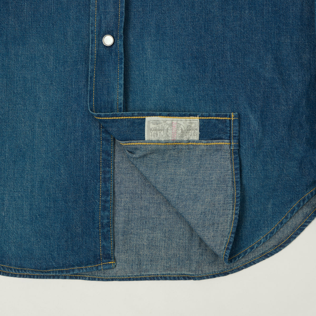 Sugar Cane Denim Western Shirt - Rinsed Wash