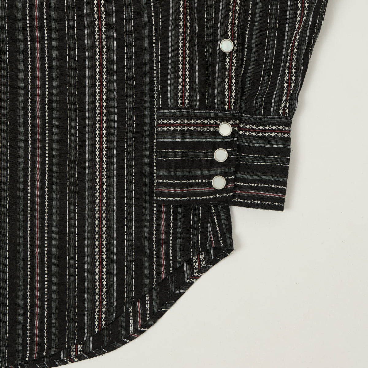 Sugar Cane Indigo Dobby Western Shirt - Black