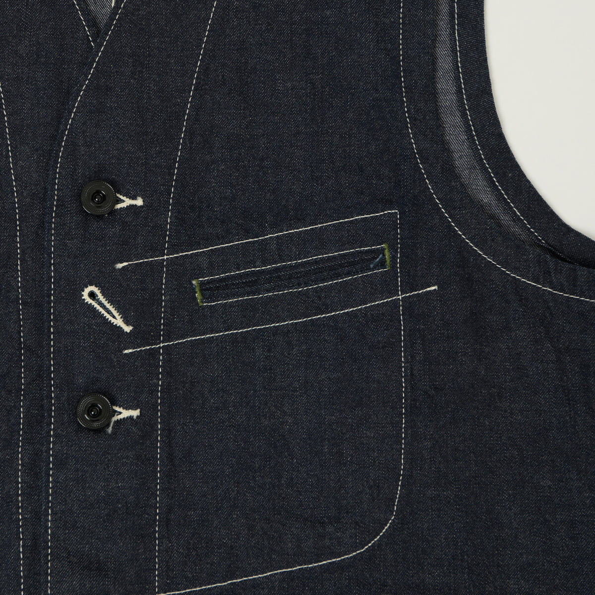 Sugar Cane 11oz Denim Work Vest - One Wash