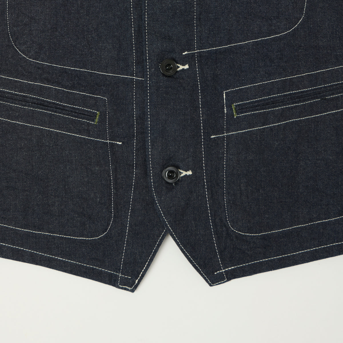 Sugar Cane 11oz Denim Work Vest - One Wash