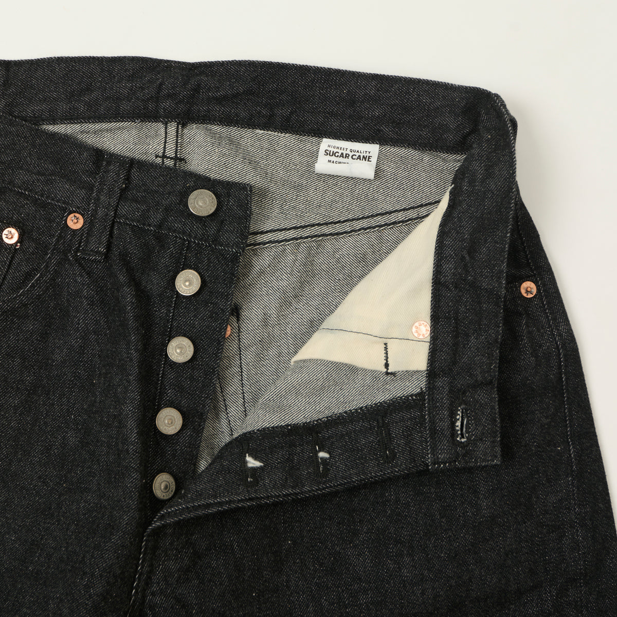 Sugar Cane 1947 Model 14.25oz Regular Straight Jean - Black One Wash