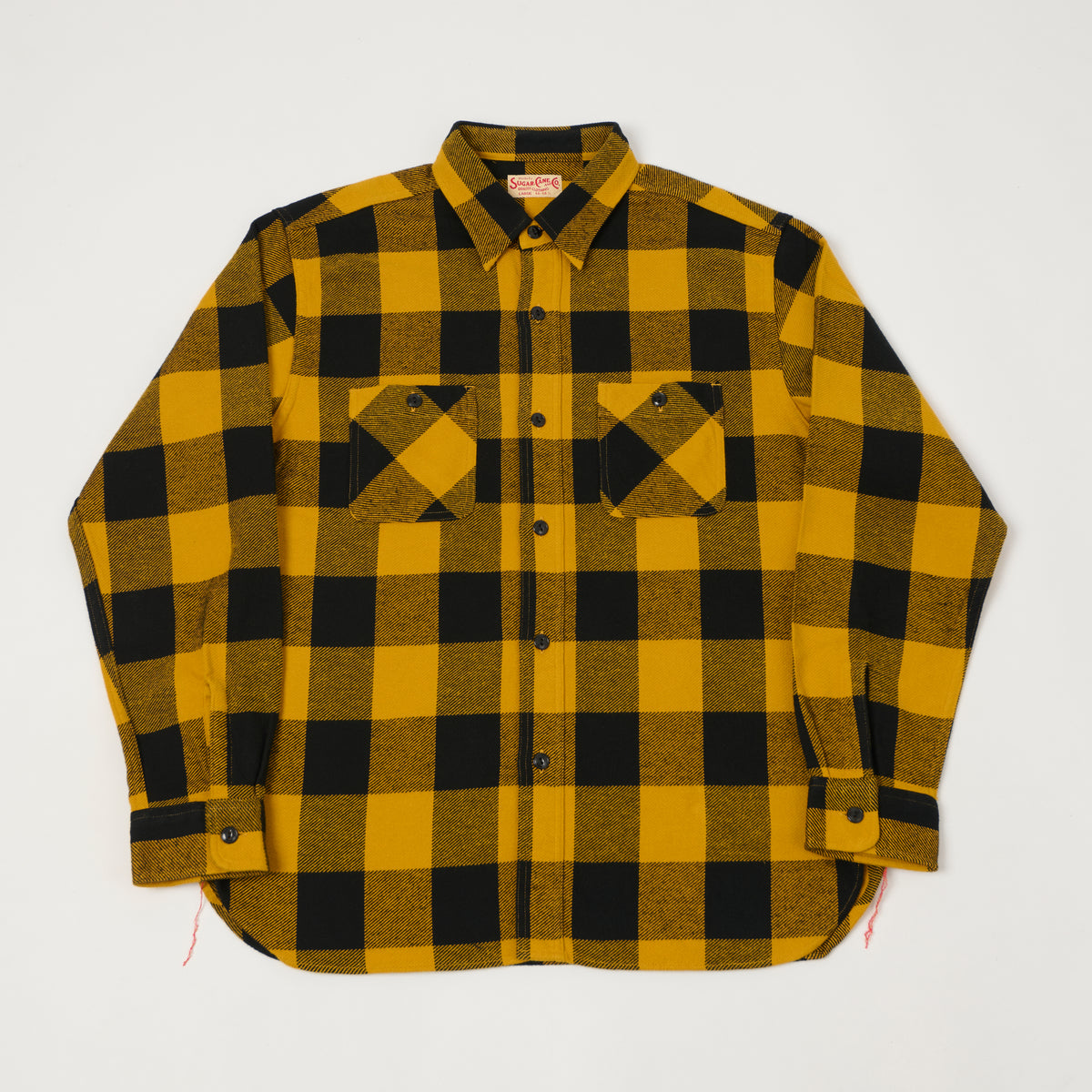 Sugar Cane Buffalo Check Work Shirt - Yellow