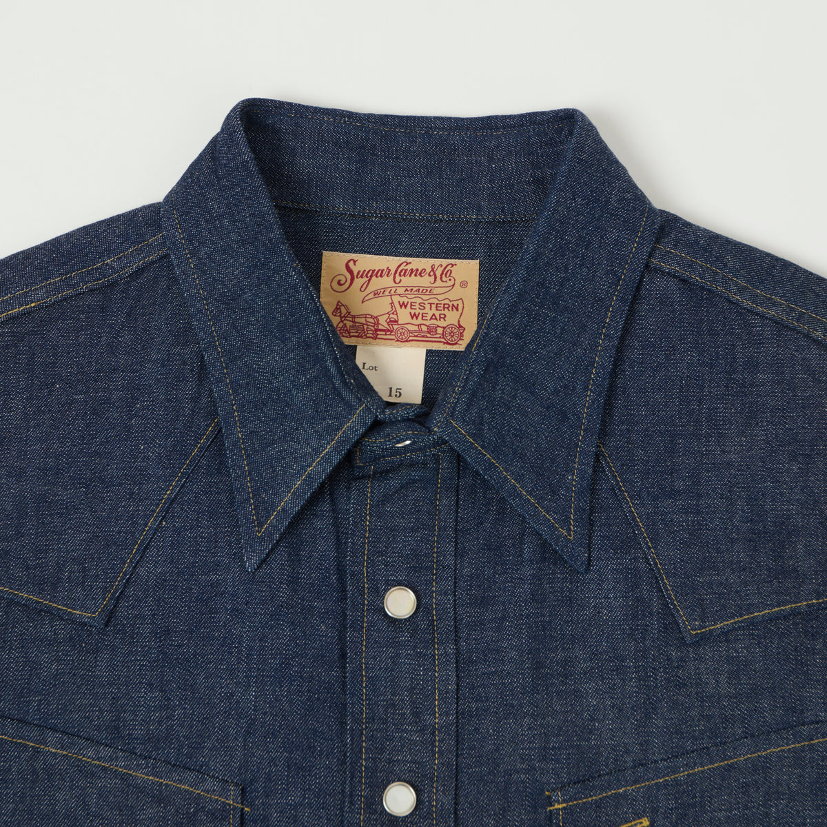 Sugar Cane Denim Western Shirt - Raw