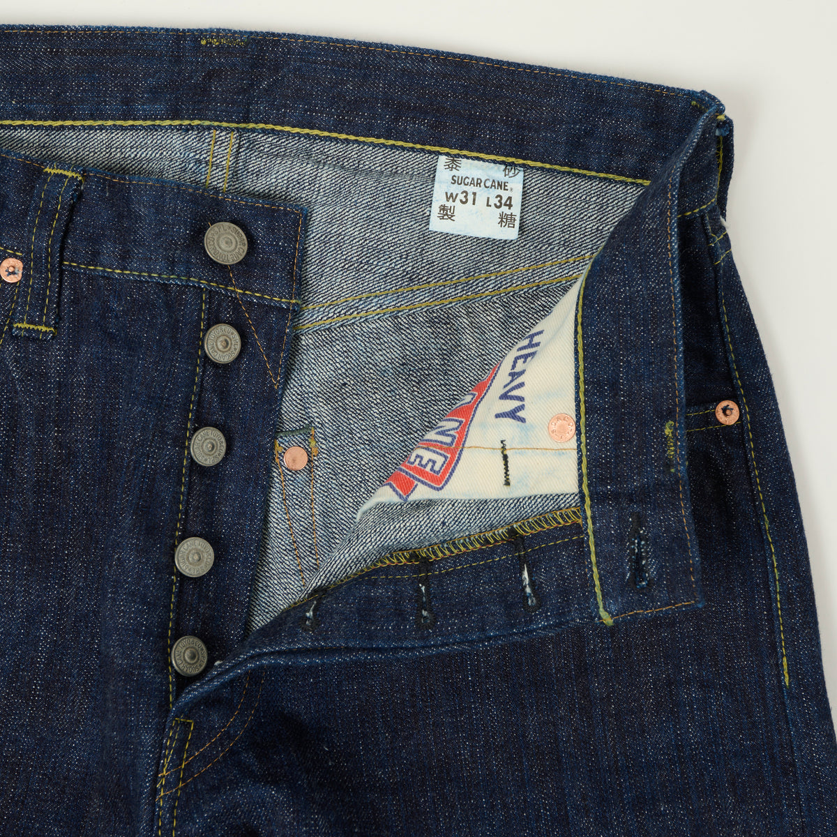 Sugar Cane 'Hawaii' 14oz Straight Leg Jeans - One Wash