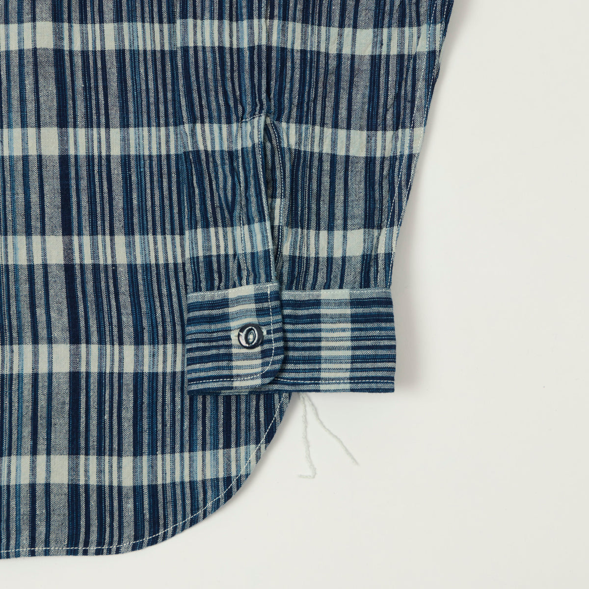 Sugar Cane Indigo Check Work Shirt - Navy