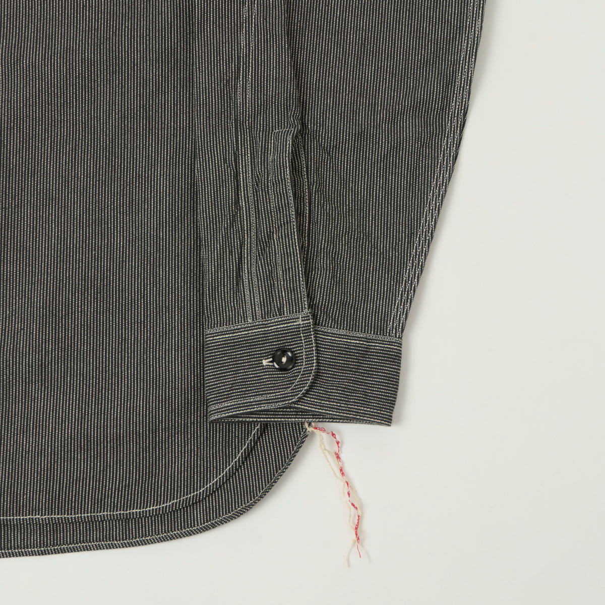 Sugar Cane 'Jean Cord' Long Sleeve Work Shirt - Black