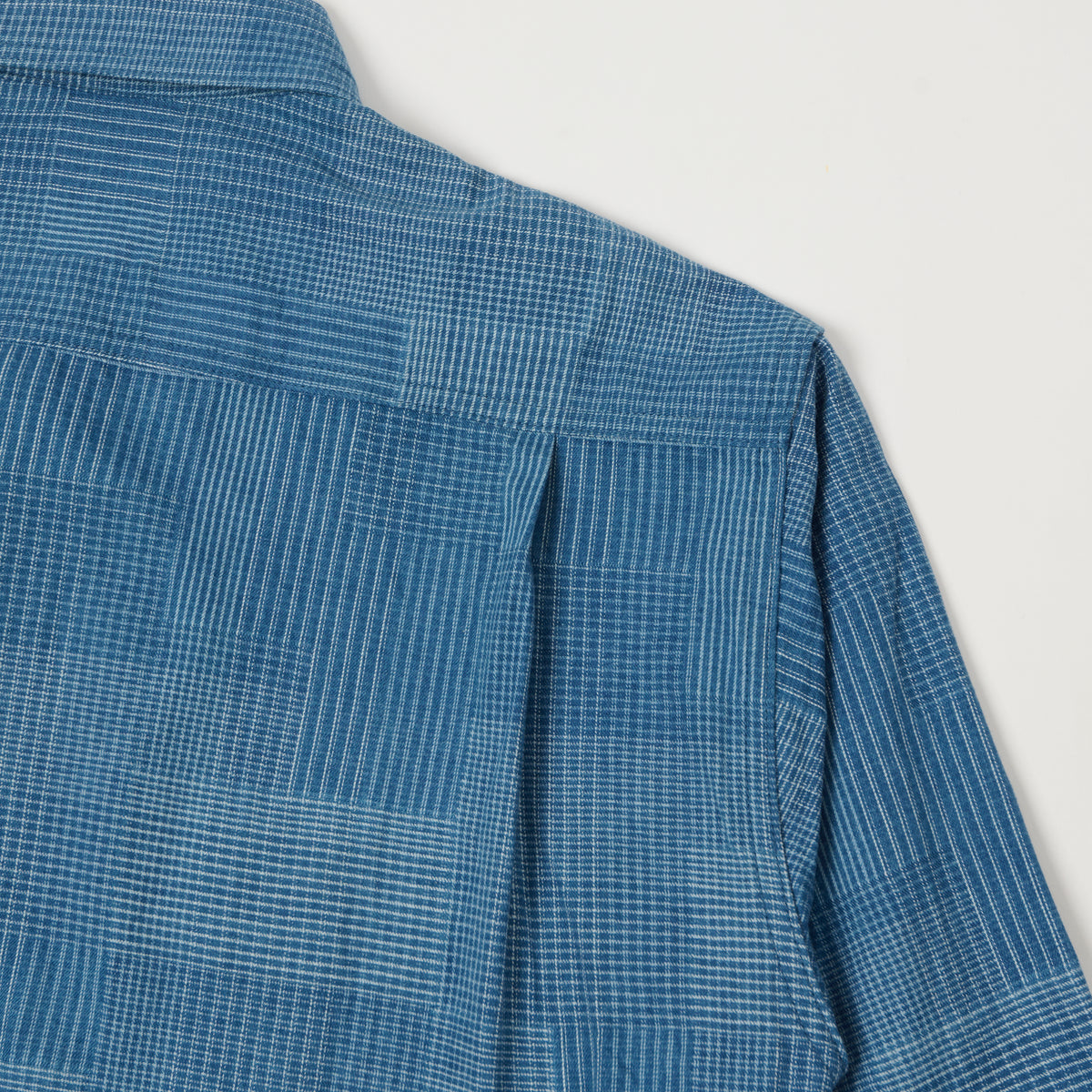 Sugar Cane Multi Check 'Patchwork' Shirt - Light Indigo