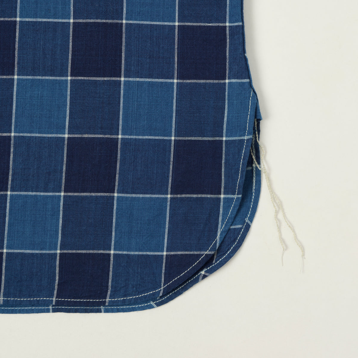 Sugar Cane Short Sleeve Plaid Work Shirt - Indigo