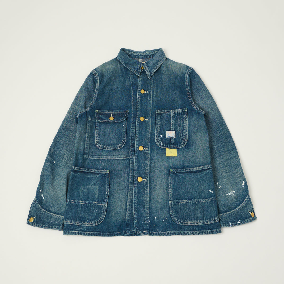 Sugar Cane 11oz Denim Work Coat - Splatter Wash
