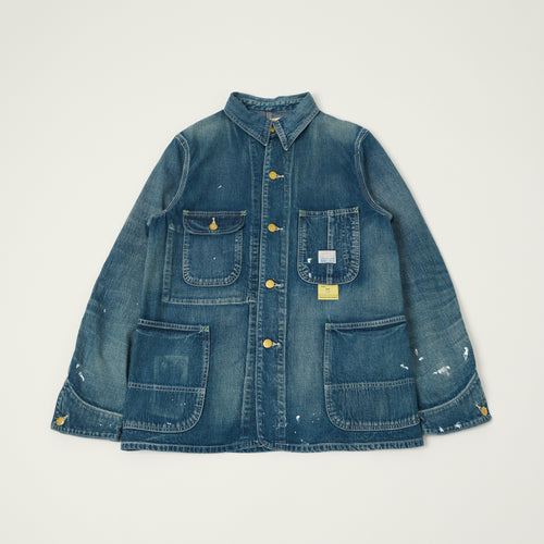 Sugar Cane 11oz Denim Work Coat - Splatter Wash