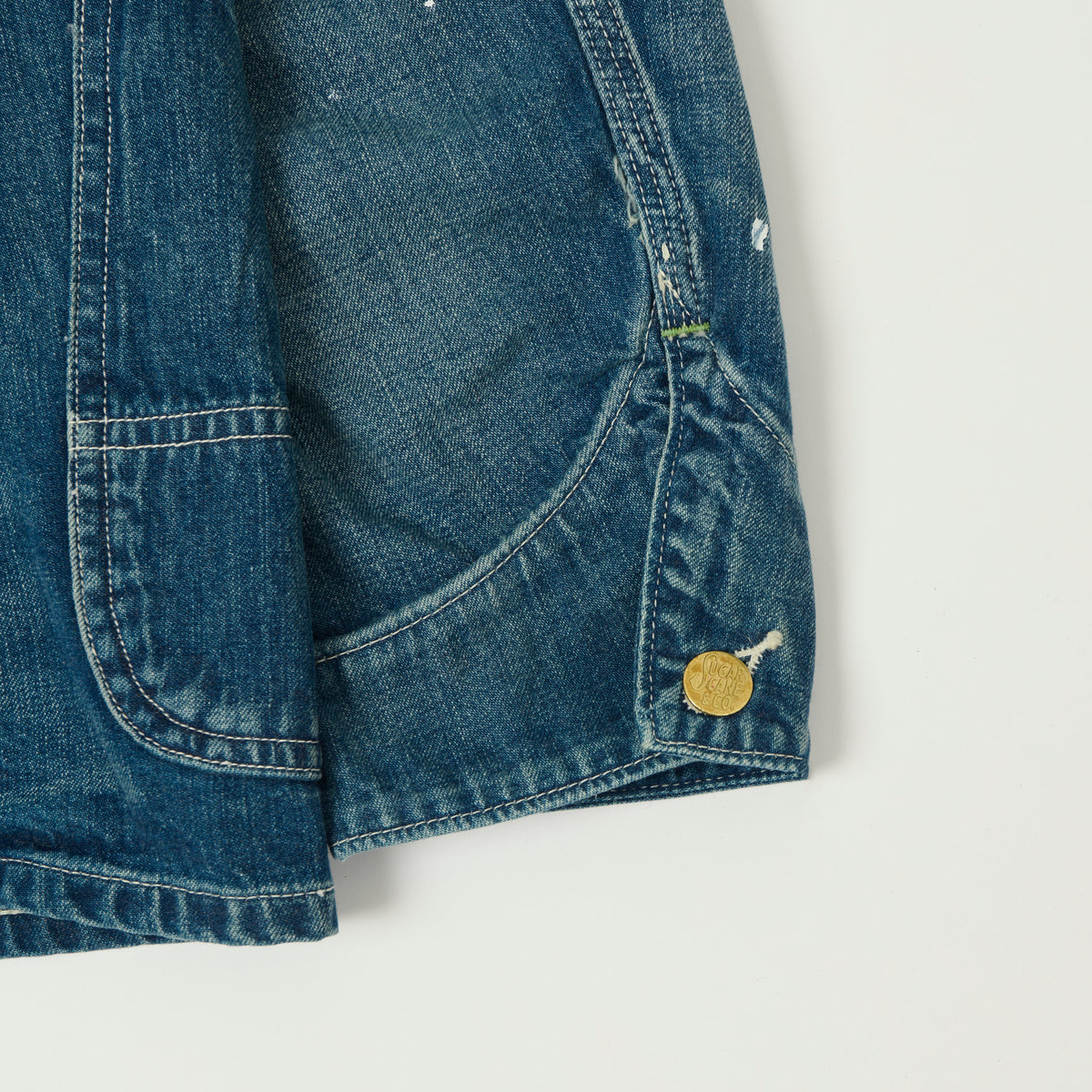 Sugar Cane 11oz Denim Work Coat - Splatter Wash