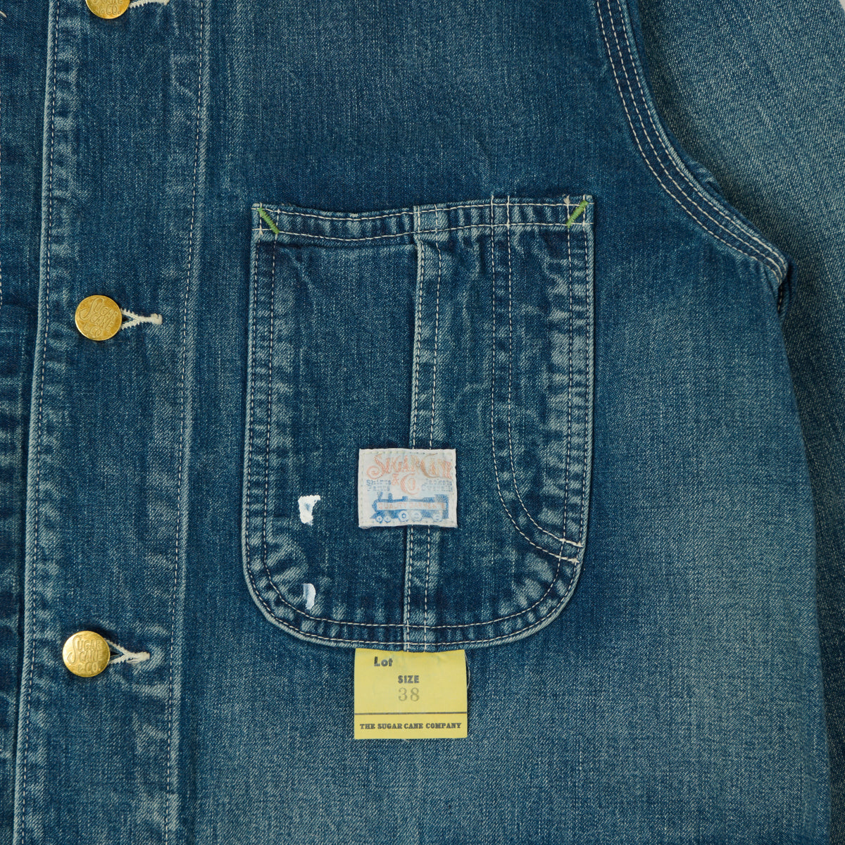 Sugar Cane 11oz Denim Work Coat - Splatter Wash