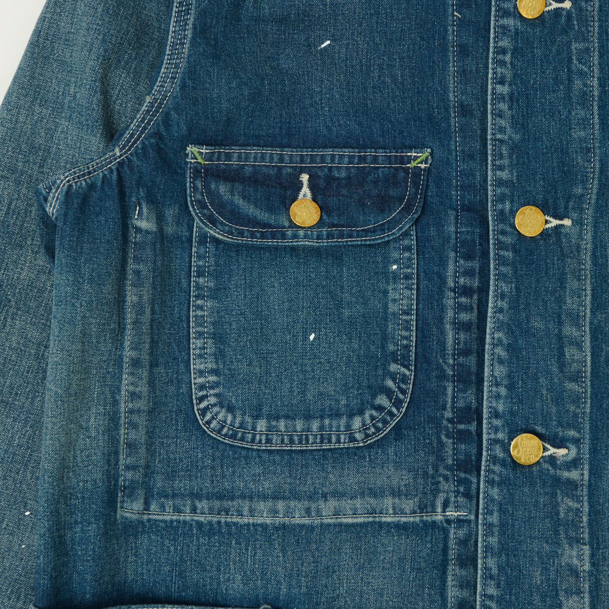 Sugar Cane 11oz Denim Work Coat - Splatter Wash