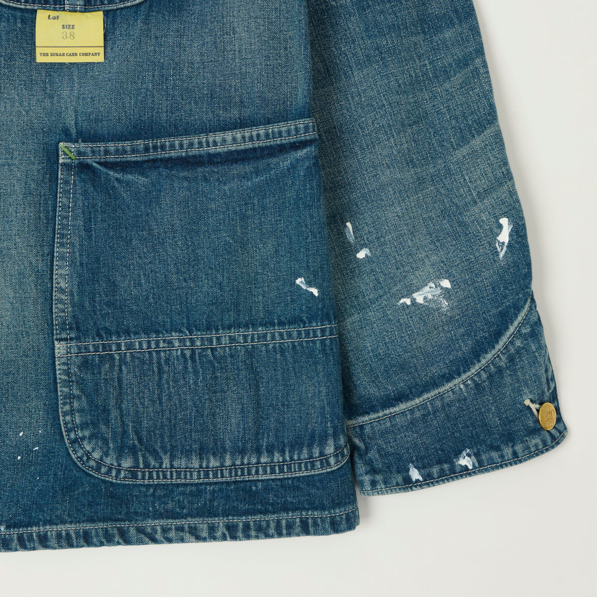 Sugar Cane 11oz Denim Work Coat - Splatter Wash
