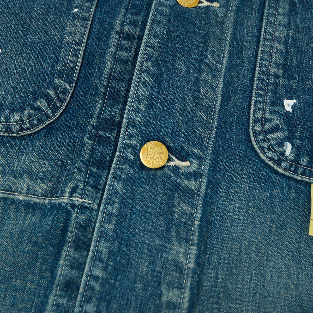 Sugar Cane 11oz Denim Work Coat - Splatter Wash