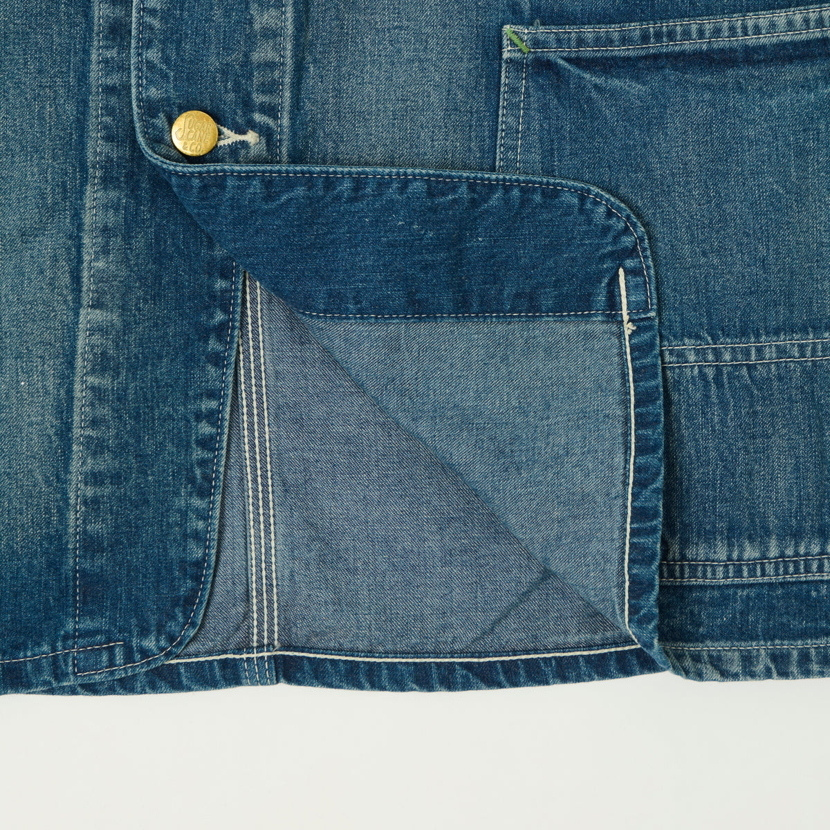 Sugar Cane 11oz Denim Work Coat - Splatter Wash