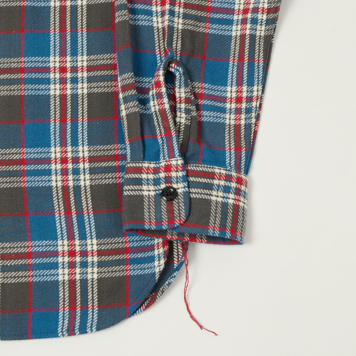 Sugar Cane Twill Check Work Shirt - Blue