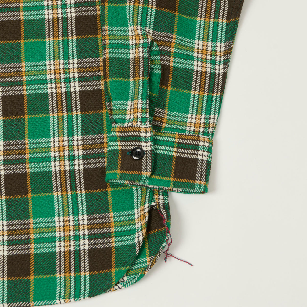 Sugar Cane Twill Check Work Shirt - Green