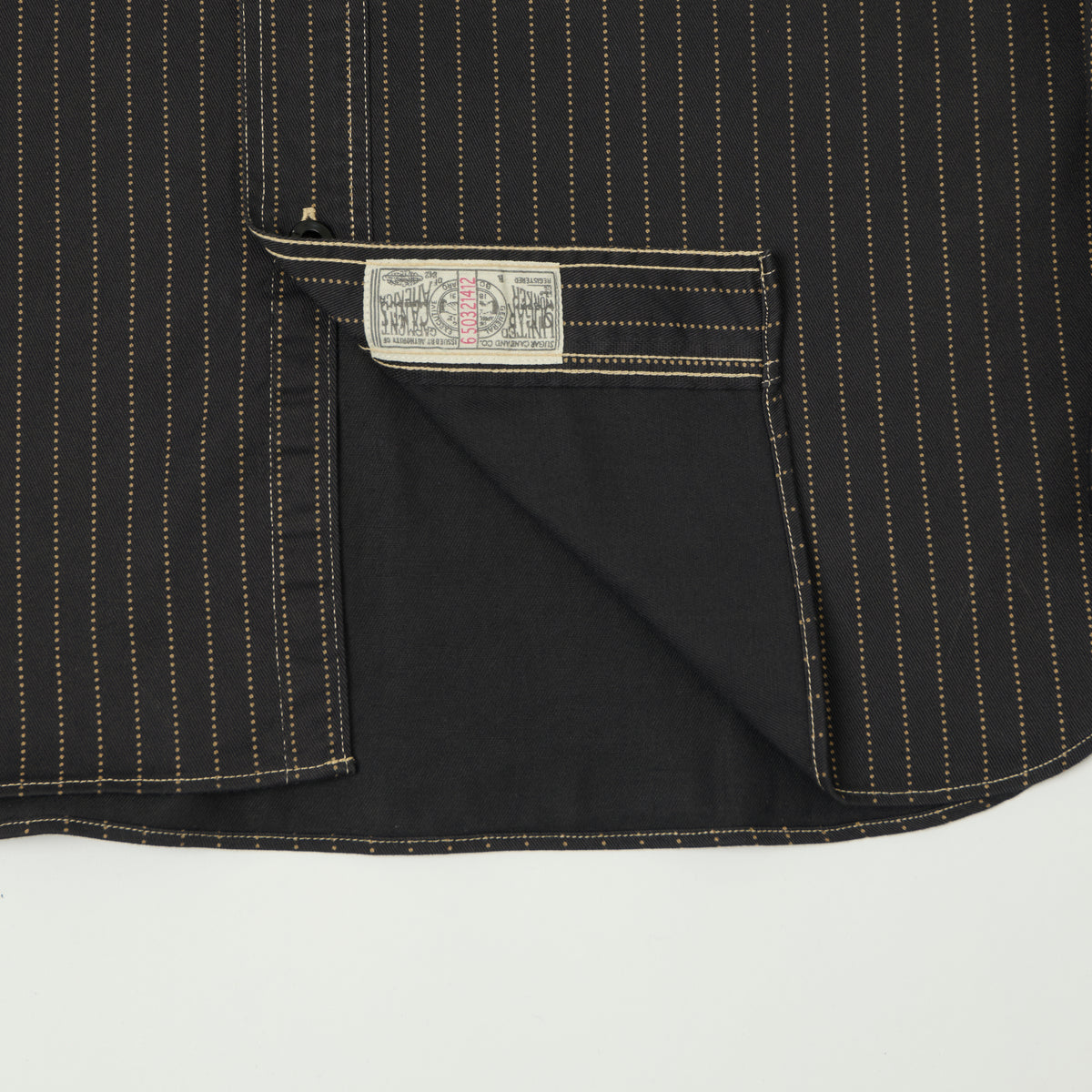 Sugar Cane Wabash Stripe Work Shirt - Black