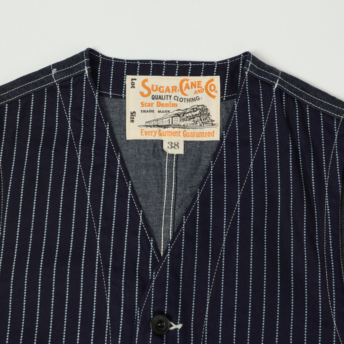 Sugar Cane Wabash Engineers Vest - Indigo