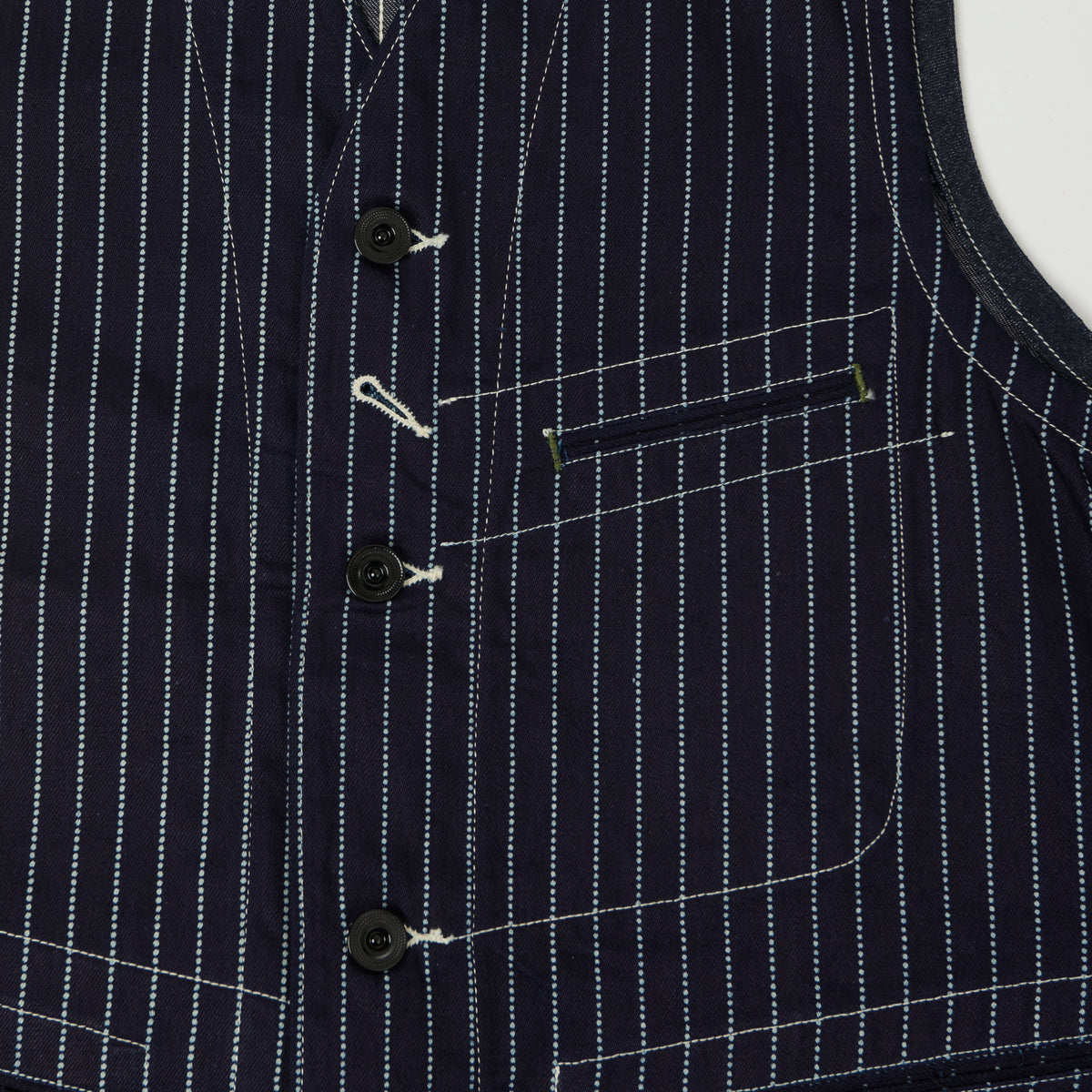 Sugar Cane Wabash Engineers Vest - Indigo
