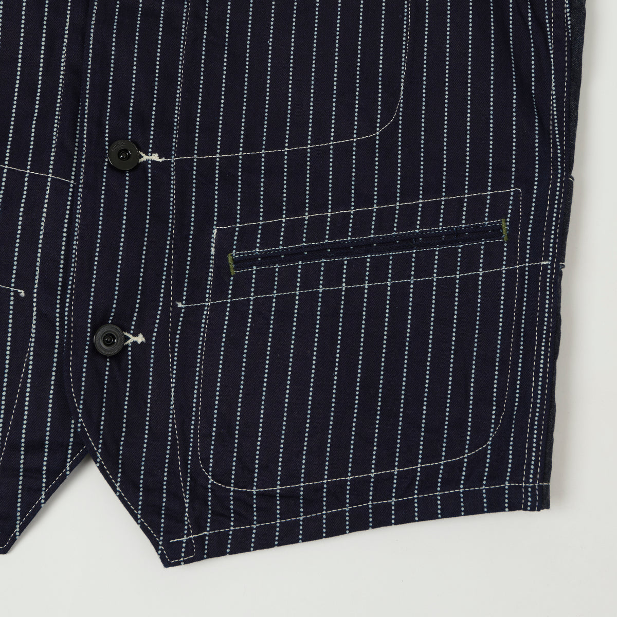 Sugar Cane Wabash Engineers Vest - Indigo